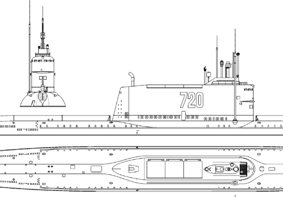 Подводная лодка СССР Project 629A K-136 [Golf II-class SSB Submarine] - чертежи, габариты, рисунки